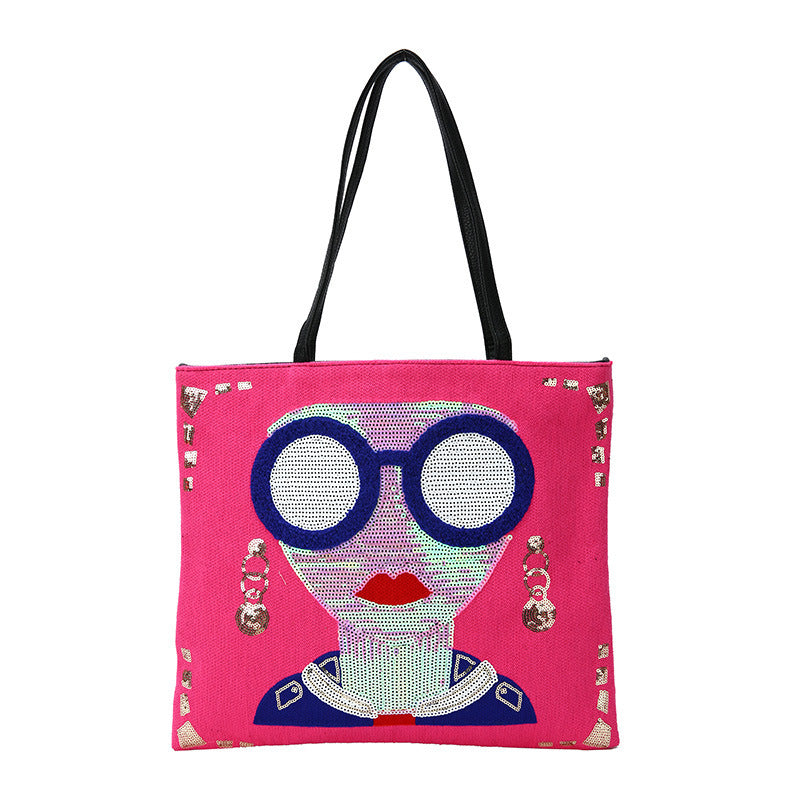 Trendy Personality Sequined Cartoon Sunglasses